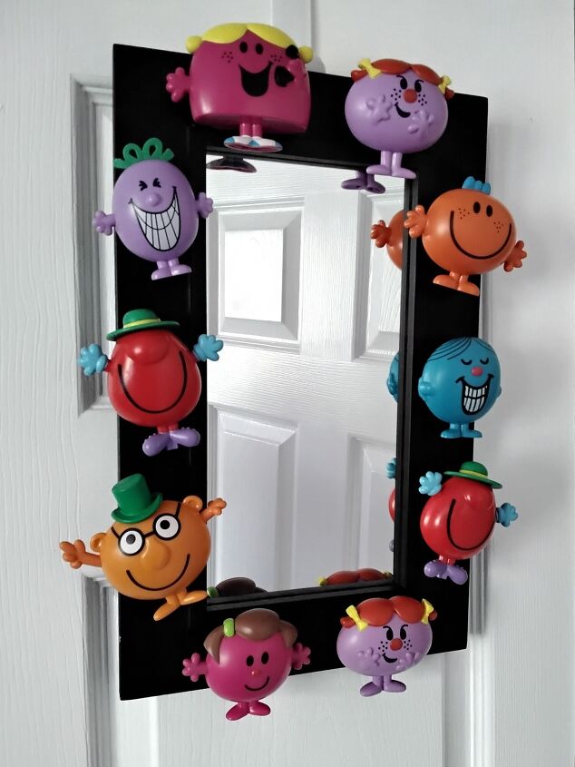 creating a children s styled mirror using upcycled toys, Mirror Revealed