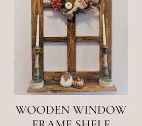 Wooden Window Frame Shelf