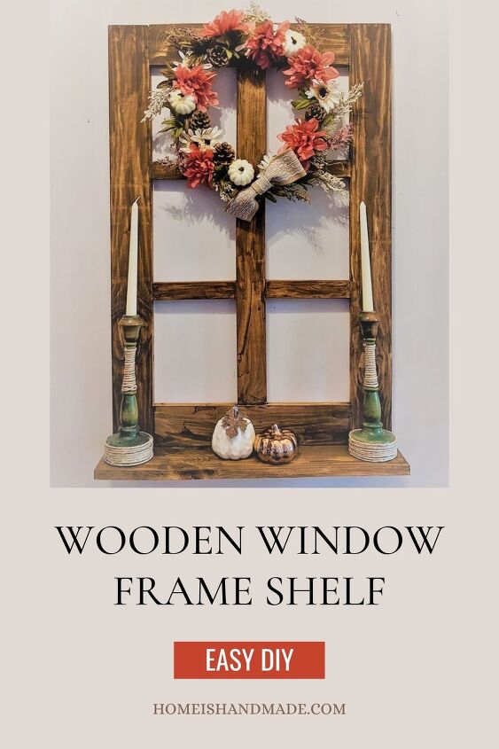 diy wooden window frame shelf