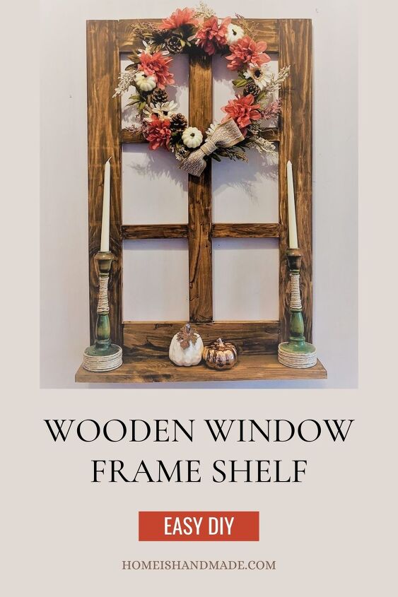 Wooden Window Frame Shelf