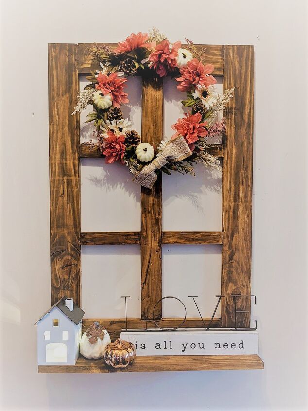Wooden Window Frame Shelf