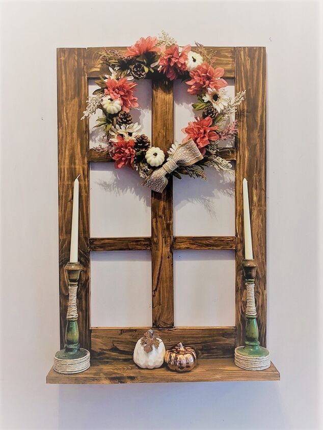 Wooden Window Frame Shelf