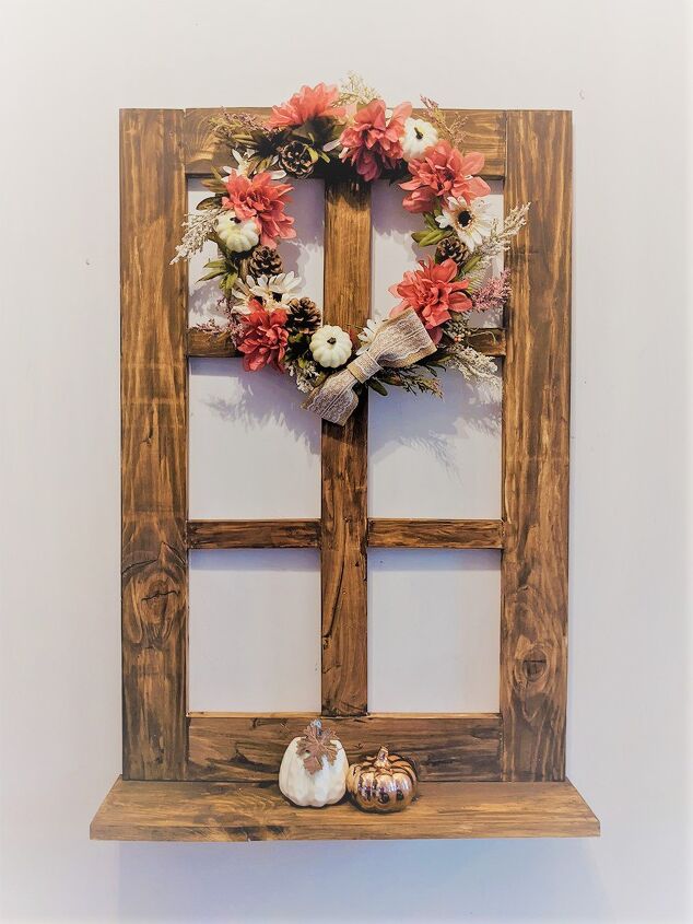 Wooden Window Frame Shelf