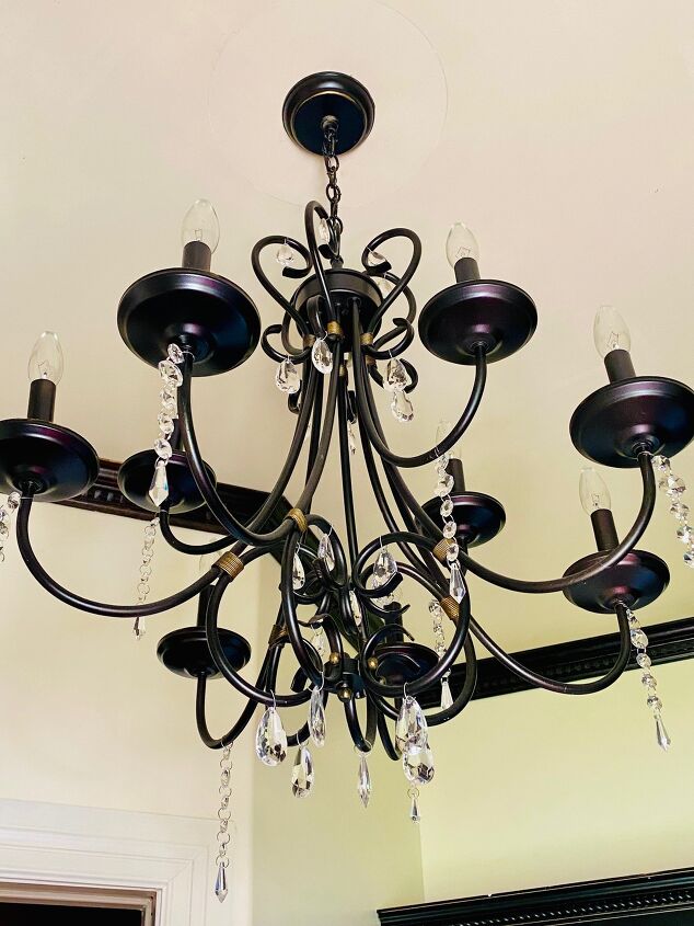 laundry room chandelier makeover