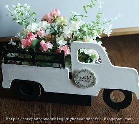 Diseño de camión floral en caja de madera DIY