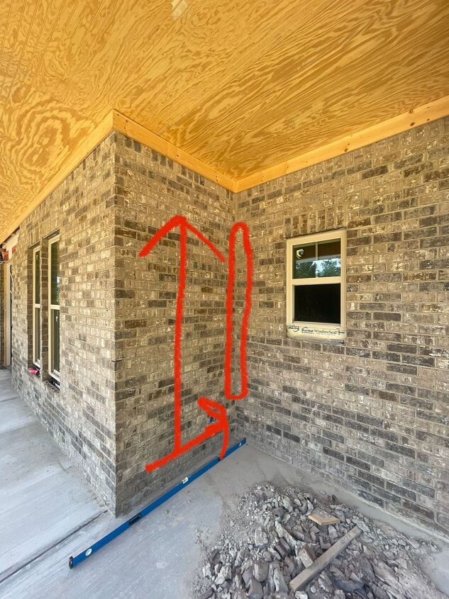 uneven brick on several walls of new construction