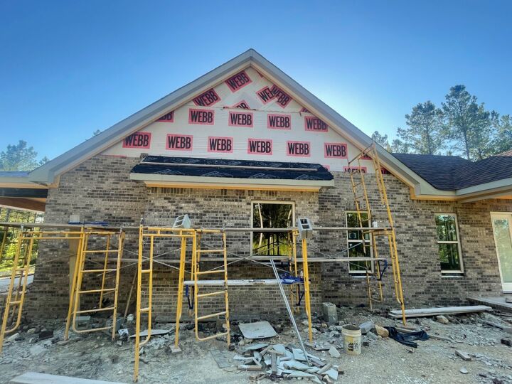 uneven brick on several walls of new construction