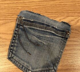 Cut the back pocket off an old pair of jeans to make something ridiculously cute in 15 minutes flat