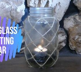 sea glass netting jar candleholder