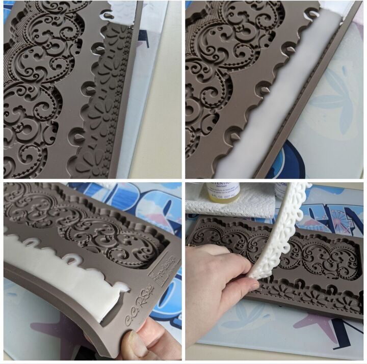 makeover a boring mirror using chalk paint silicone molds and epoxy