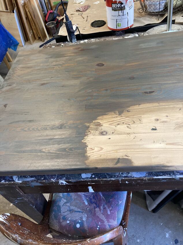 sanded and stained table