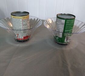 She stands a can in a plastic Dollar Tree bowl for this awesome outdoor idea