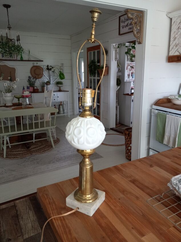 how i repurposed a vintage table lamp into a candle holder
