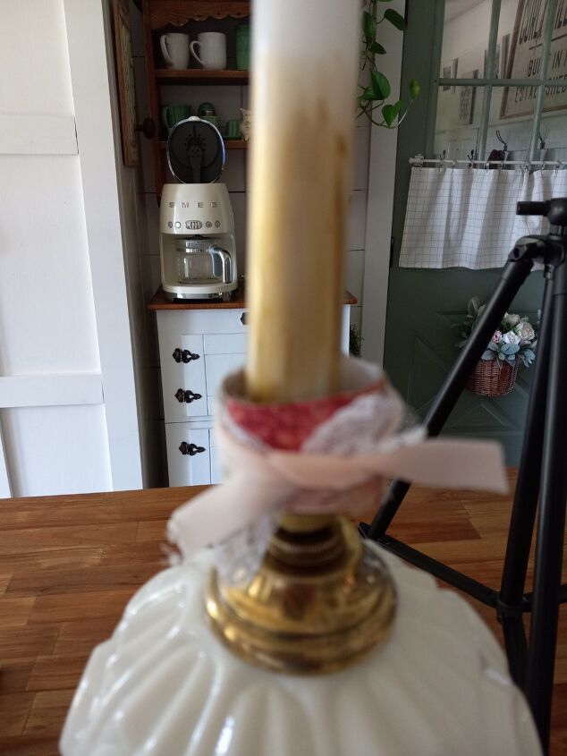 how i repurposed a vintage table lamp into a candle holder