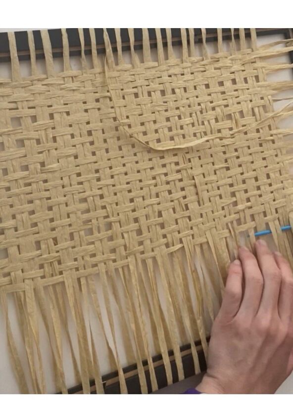 cane webbing inspired raffia weaving