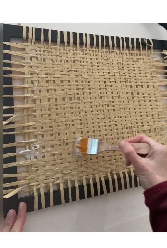 cane webbing inspired raffia weaving