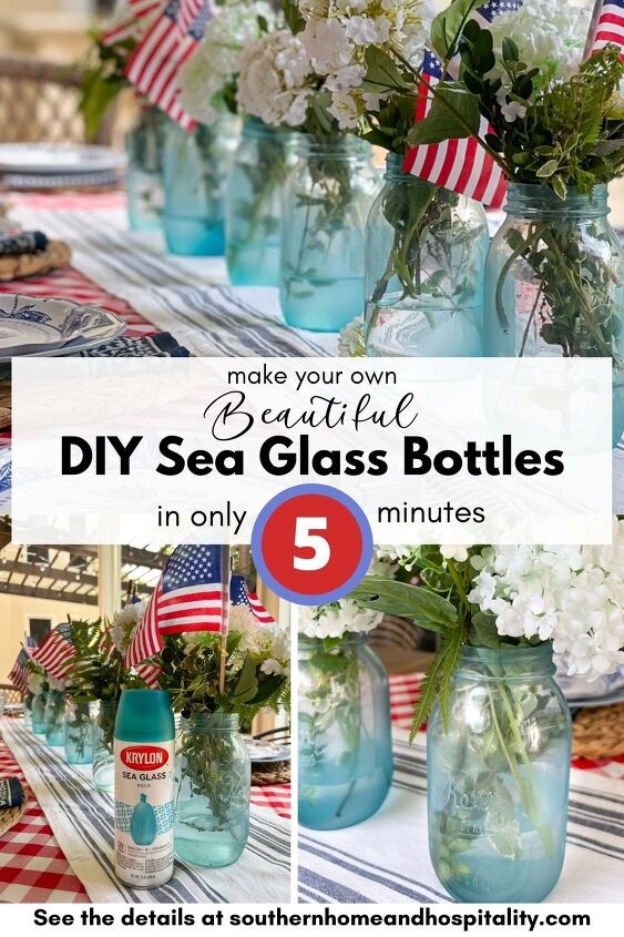 make your own beautiful sea glass bottles in five minutes