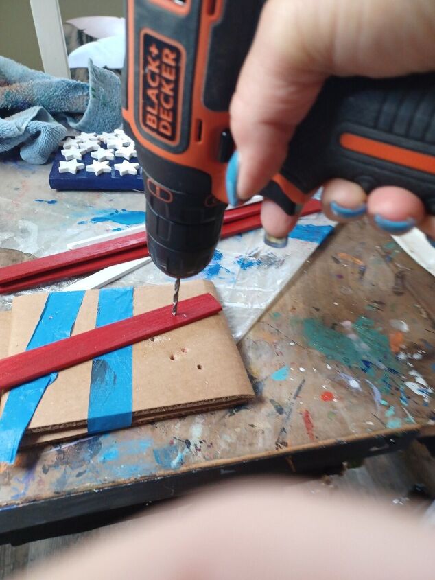 how to create decorative flag decor from scrap wood