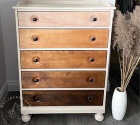 how to create a 5 stain ombre dresser, Final look of the dresser
