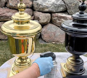 easy lamp makeover with spray paint and white wax