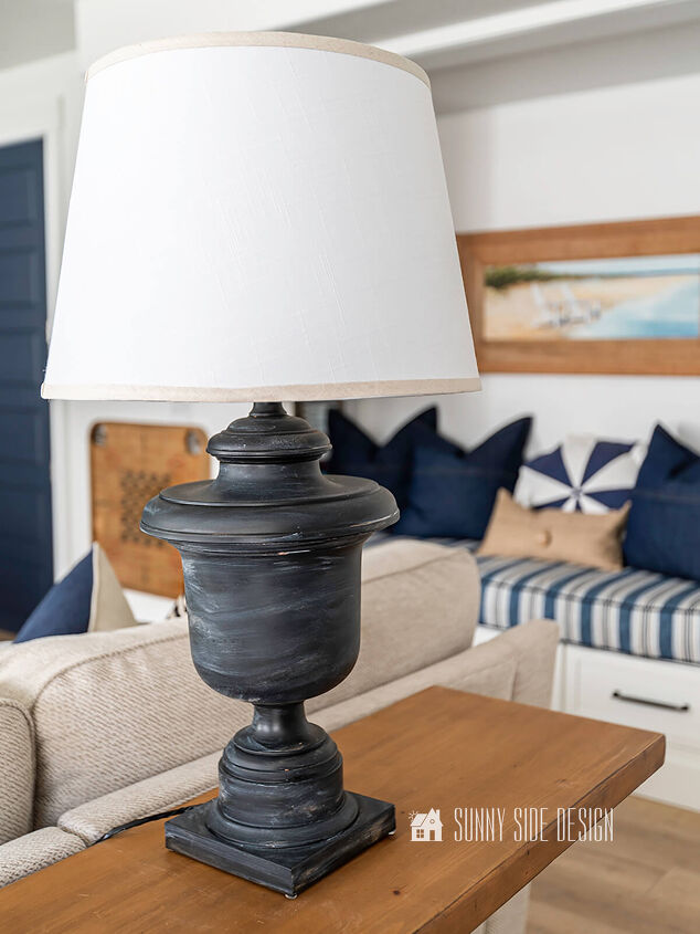 easy lamp makeover with spray paint and white wax