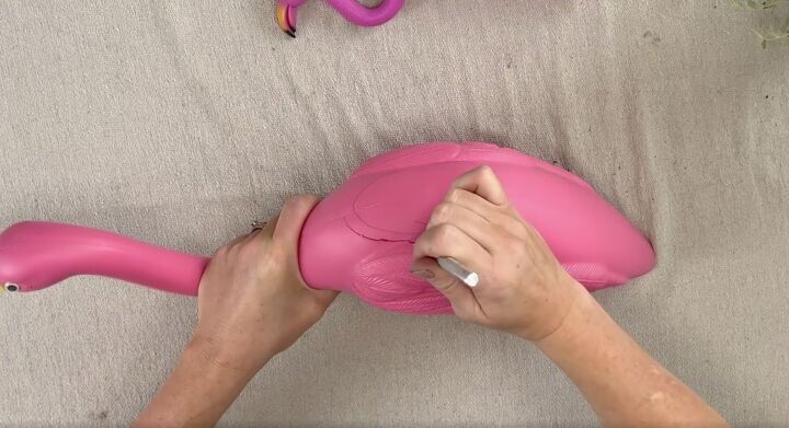 dollar store flamingo planters