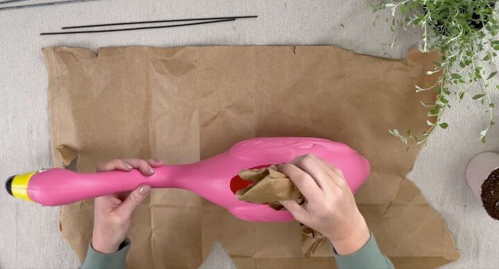 dollar store flamingo planters