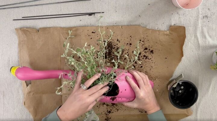 dollar store flamingo planters