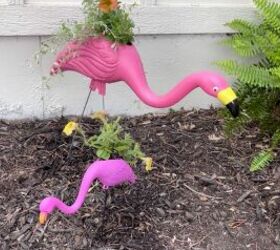dollar store flamingo planters