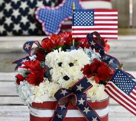DIY Wags and Flags Patriotic Puppy Arrangement