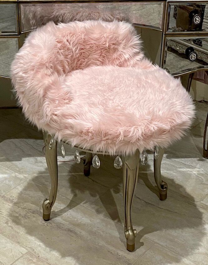 diy fur vanity chair