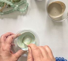 diy faux sea glass candle holder