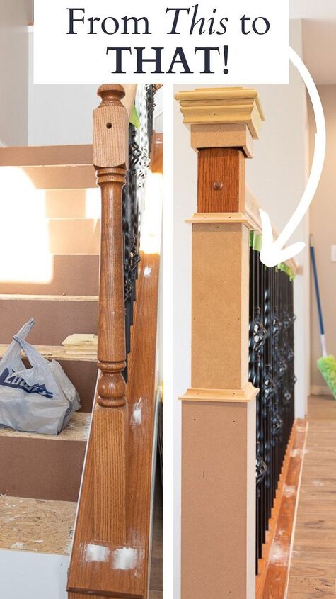diy newel post to makeover your staircase