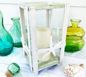 DIY Lantern Made With Picture Frames and Paint Sticks