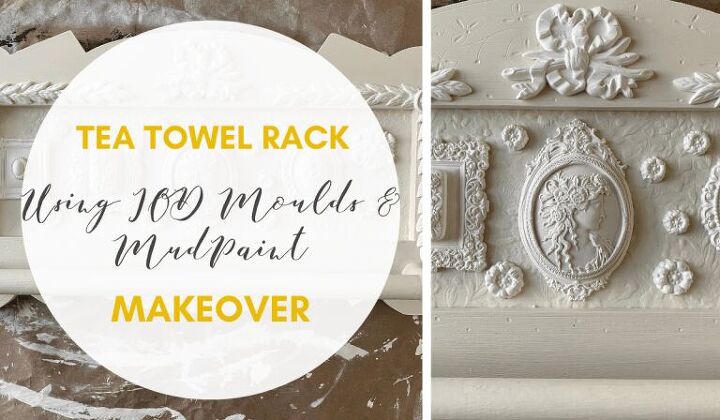 tea towel rack makeover using iod moulds mudpaint