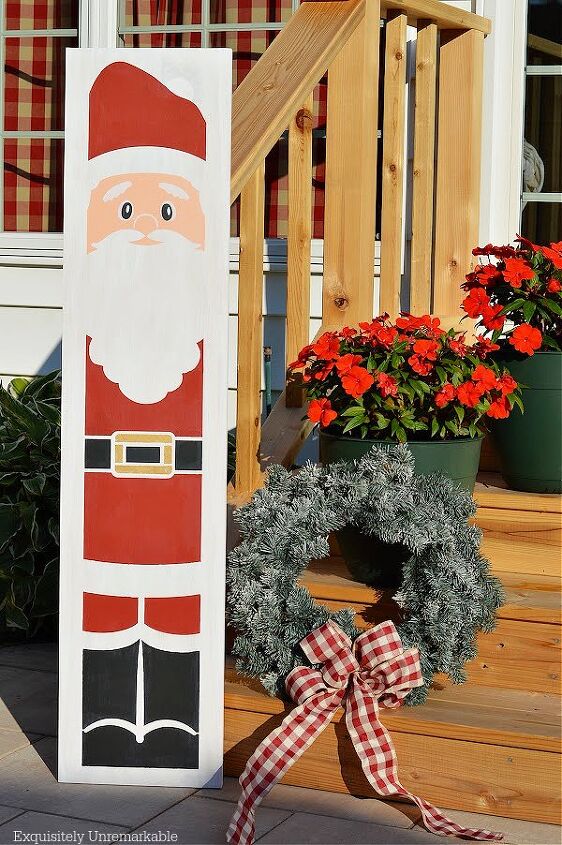 cartel de navidad con plantilla alta para el porche diy