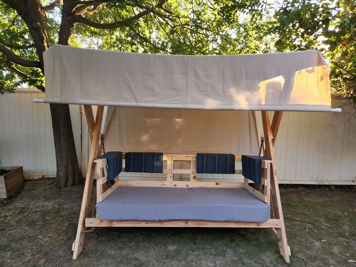 48 hour flip backyard swinging bed