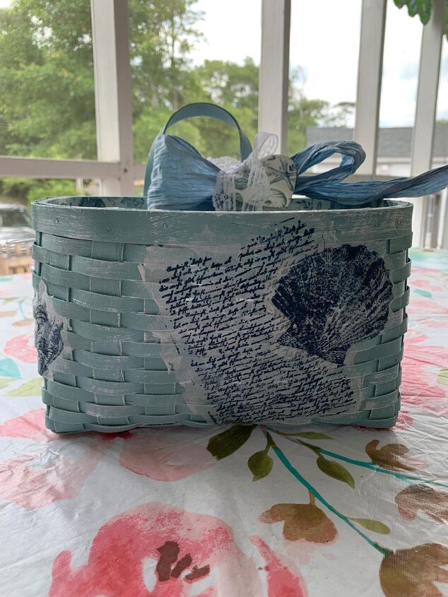 basket makeover beachy style