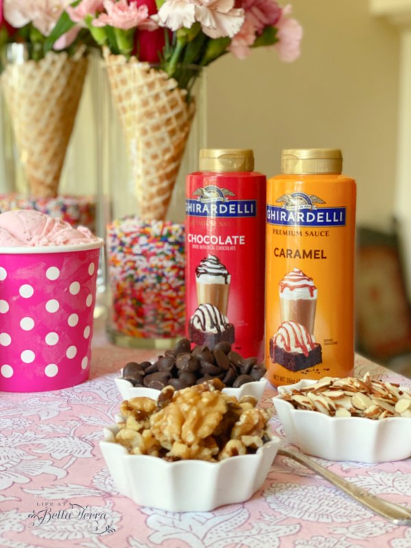 it s summer and cool down with an ice cream social, Ghirardelli toppings