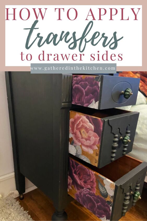 how to apply decorative transfers to drawer sides