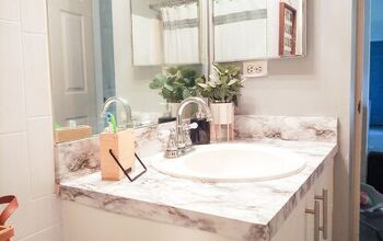 Faux Marble Counters (No Painting Required!)