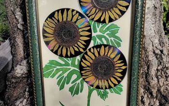 Mixed Media Art- Pocket C.D.'s Repurposed Into Sunflowers