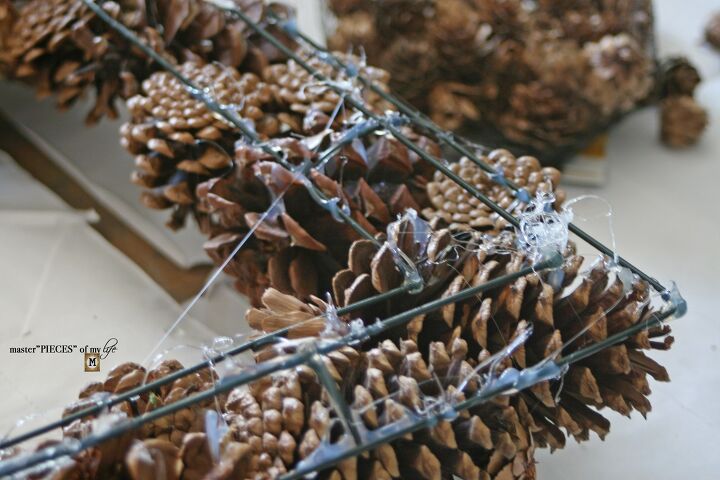 guirnalda de conos de pino diy