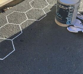 paint hex tile with cardboard