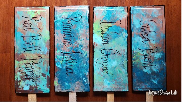 Upcycled aluminum garden markers