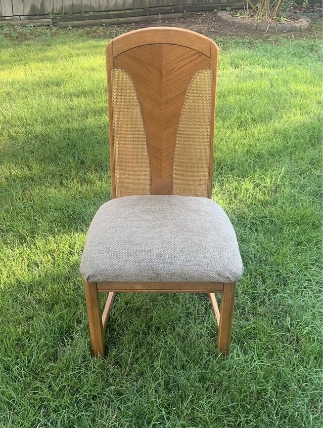 how to reupholster dining room chairs using only four supplies, Here is the original chair