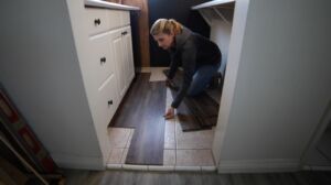 how to cover up an ugly floor temporarily renter friendly
