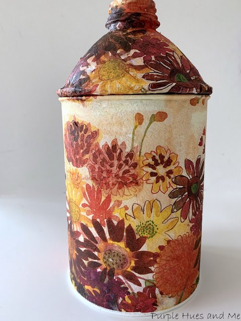 upcycled tin can with decorative top