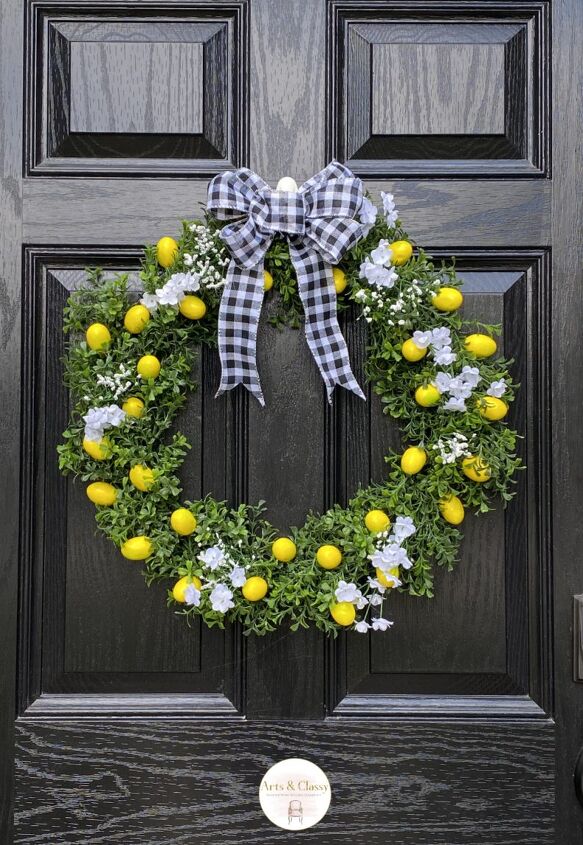 how to make a lemon wreath for the front door budget friendly