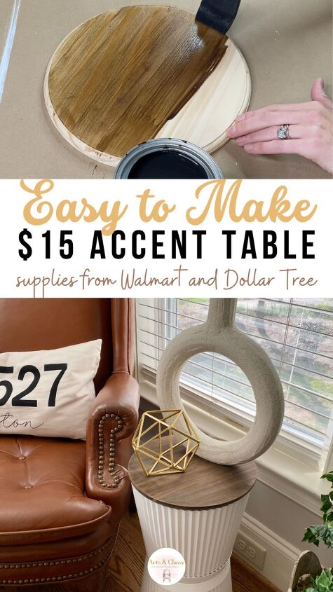 easy 15 round diy accent table tutorial